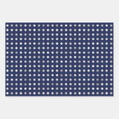 Marineblauw en Zilver Geometrische Patronen Elegan Inpakpapier Vel (Voorkant 2)