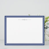 Marineblauw en Zilver Kaart (Staand voorkant)