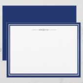 Marineblauw en Zilver Kaart (Voorkant / Achterkant)