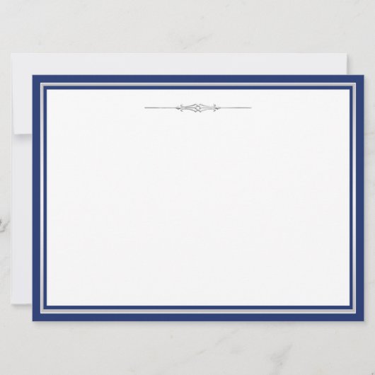 Marineblauw en Zilver Kaart (Voorkant)