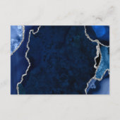 Marineblauw en Zilveren Agaten Huwelijksreis Fonds Informatiekaartje (Achterkant)