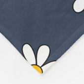 Marineblauw Esthetisch Botanisch Bloemen Daisy Pat Fleece Deken (Hoek)