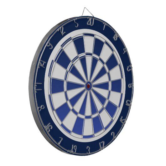 marineblauw fade white dartboard dartbord (Voorkant Links)