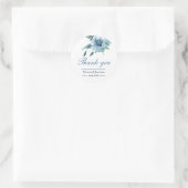 marineblauw floral bouquet bedankt bruiloft ronde sticker (Tas)