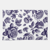 Marineblauw Floral  Theedoek (Horizontaal)