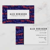 Marineblauw frans visitekaartje (Voorkant / Achterkant)