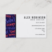 Marineblauw frans visitekaartje (Achterkant)