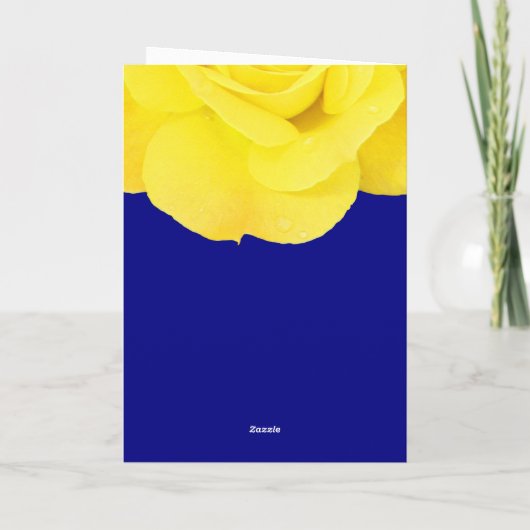 Marineblauw geel bloemig Roos lente zomerbruiloft (Achterkant)