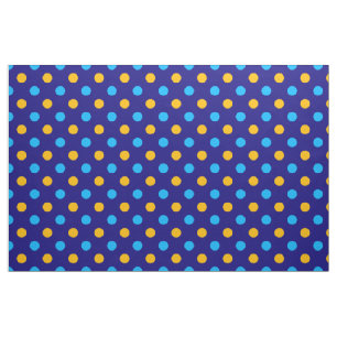 Marineblauw Geel Cyaan Stippen Ontwerp  Stof