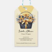 Marineblauw geel geschenkmand cadeaulabel (Achterkant)