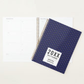 Marineblauw Geel Goud Stip Dagelijks Planner (Display)