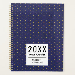 Marineblauw Geel Goud Stip Dagelijks Planner