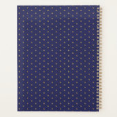 Marineblauw Geel Goud Stip Dagelijks Planner (Achterkant)