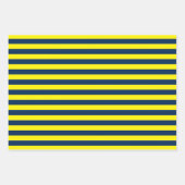 Marineblauw geel patroon inpakpapier vel (Voorkant 3)