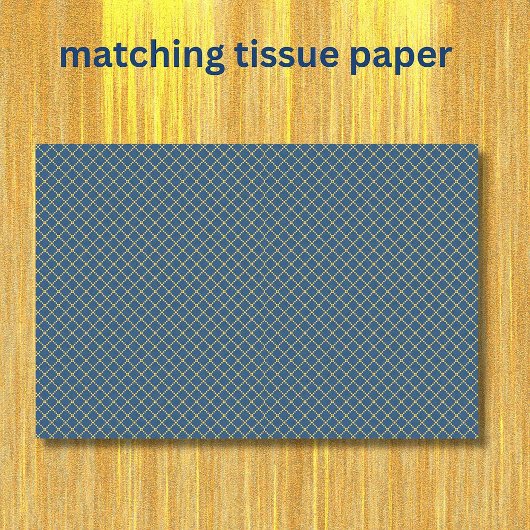 Marineblauw geel patroon tissuepapier