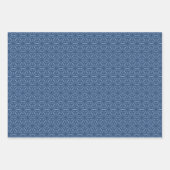 Marineblauw geometrisch bloemenpatroon inpakpapier vel (Voorkant)