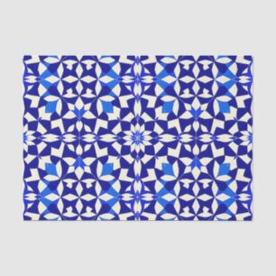 Marineblauw geometrisch bloempatroon tissuepapier