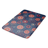 Marineblauw Geometrisch Patroon Badmat (Gekanteld)