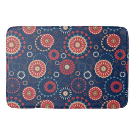 Marineblauw Geometrisch Patroon Badmat