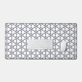 Marineblauw geometrisch patroon op wit bureaumat (Keyboard & Muis)