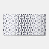Marineblauw geometrisch patroon op wit bureaumat (Voorkant)