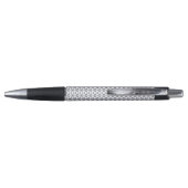 Marineblauw geometrisch patroon op wit pen (Achterkant)