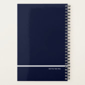 Marineblauw geometrisch patroon op wit planner (Achterkant)