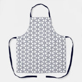 Marineblauw geometrisch patroon op wit schort (Voorkant)