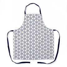 Marineblauw geometrisch patroon op wit