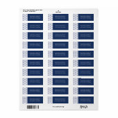 Marineblauw Geometrisch Retouradreslabel Etiket (Full Sheet)