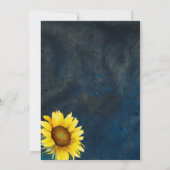 Marineblauw & Geometrische Gouden Zonnebloemen Save The Date (Achterkant)