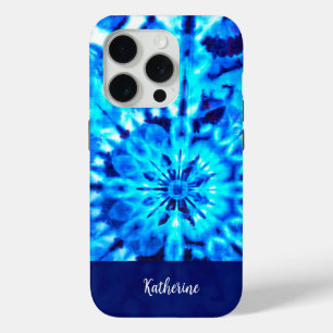 MARINEBLAUW GEPERSONALISEERDE STROPDAS KLEURSTOF O iPhone 15 PRO CASE