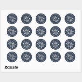 Marineblauw | Gepersonaliseerde weddenschap Ronde Sticker (Vel)