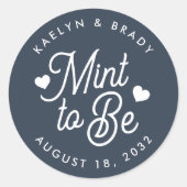 Marineblauw | Gepersonaliseerde weddenschap Ronde Sticker (Voorkant)