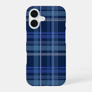 Marineblauw geruit tartan schattig retro esthetisc iPhone 16 hoesje