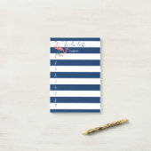 Marineblauw gestreept, Flamingo's, Takenlijst Post-it® Notes (Op bureau)