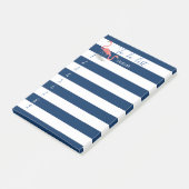 Marineblauw gestreept, Flamingo's, Takenlijst Post-it® Notes (Schuin)