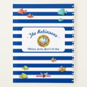 Marineblauw Gestreept Nautisch Surf Sun Beach Vaka Planner (Achterkant)