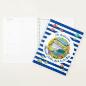 Marineblauw Gestreept Nautisch Surf Sun Beach Vaka Planner (Display)
