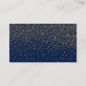 Marineblauw & Glam Gold Confetti trouwwebsite Informatiekaartje (Achterkant)