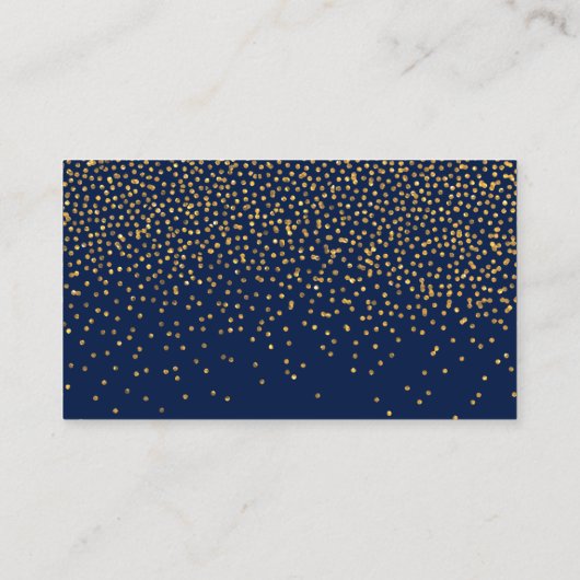 Marineblauw & Glam Gold Confetti trouwwebsite Informatiekaartje (Achterkant)