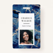 marineblauw golven gouden salon foto naam