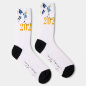Marineblauw & Goud | Afstudeerjaar Monogram Sokken (Rechts)