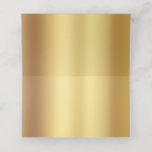 marineblauw goud bloemendamast bruiloft plaatskaartje (Binnenkant ongevouwen)