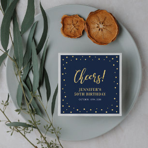 Marineblauw & Goud   Elegante Klassieke Volwassene Servet
