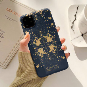 Marineblauw & Goud Hemelpatroon Case-Mate iPhone 14 Hoesje