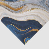 Marineblauw Goud Marmer Krullen Tissuepapier (Detail)
