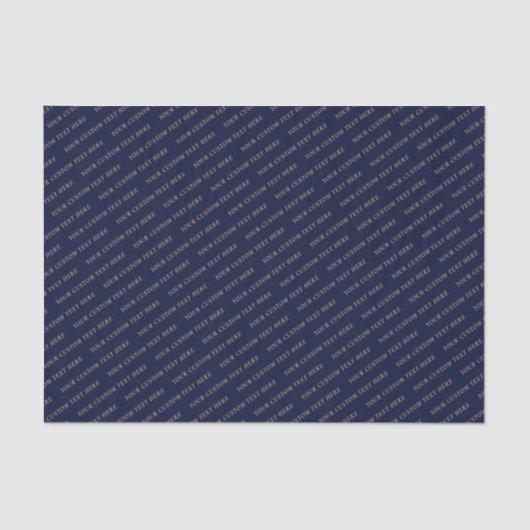 Marineblauw & Goud Minimaal Custom Text Tissue Pap Tissuepapier (Voorkant)