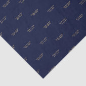 Marineblauw & Goud Minimale Aangepaste Tekst Pakke Tissuepapier (Detail)