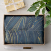 Marineblauw & Goud Moderne Glam Marmer Elegant Tissuepapier (Geschenk)